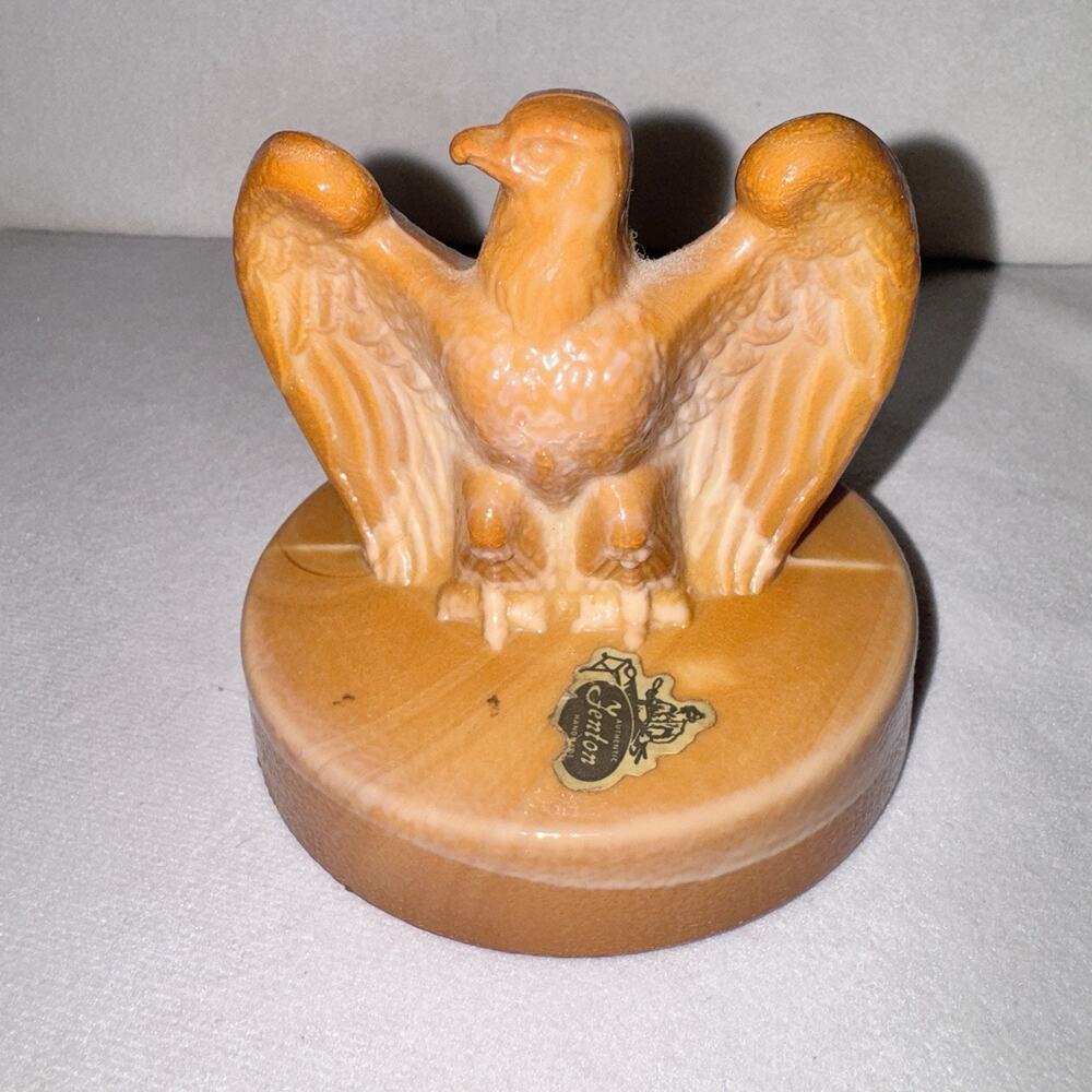 Fenton Caramel Brown Slag Glass Eagle Paperweight Vintage 1976 Bicentennial